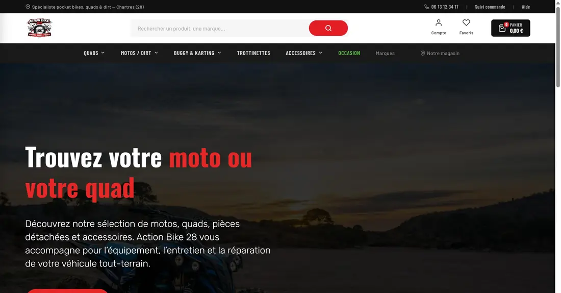 Site de Action Bike 28, vente et reparation de velos