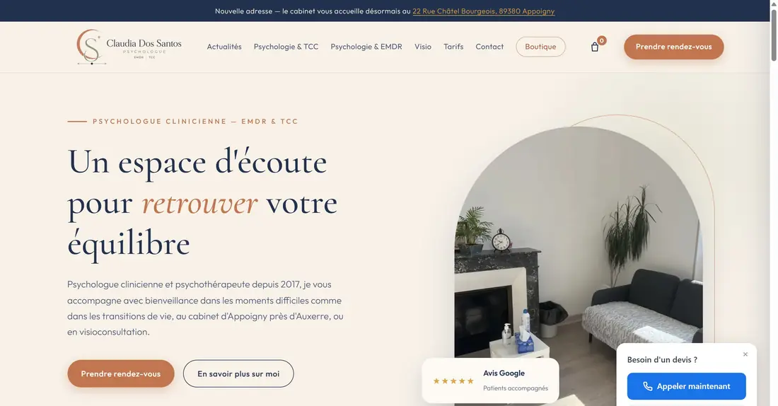 Site de Claudia Psychologue, psychologue périnatalité