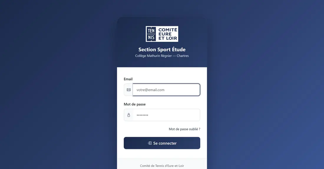 Site de Comite de tennis d'Eure-et-Loir, comite sportif departemental