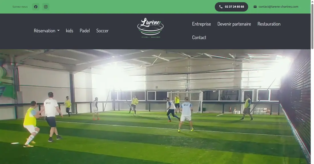 Site de L'Arene Chartres, complexe padel et soccer