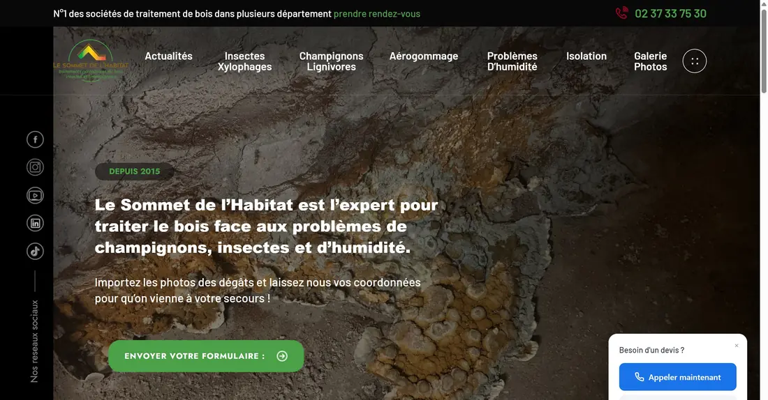 Site de Le Sommet de l'Habitat, traitement du bois