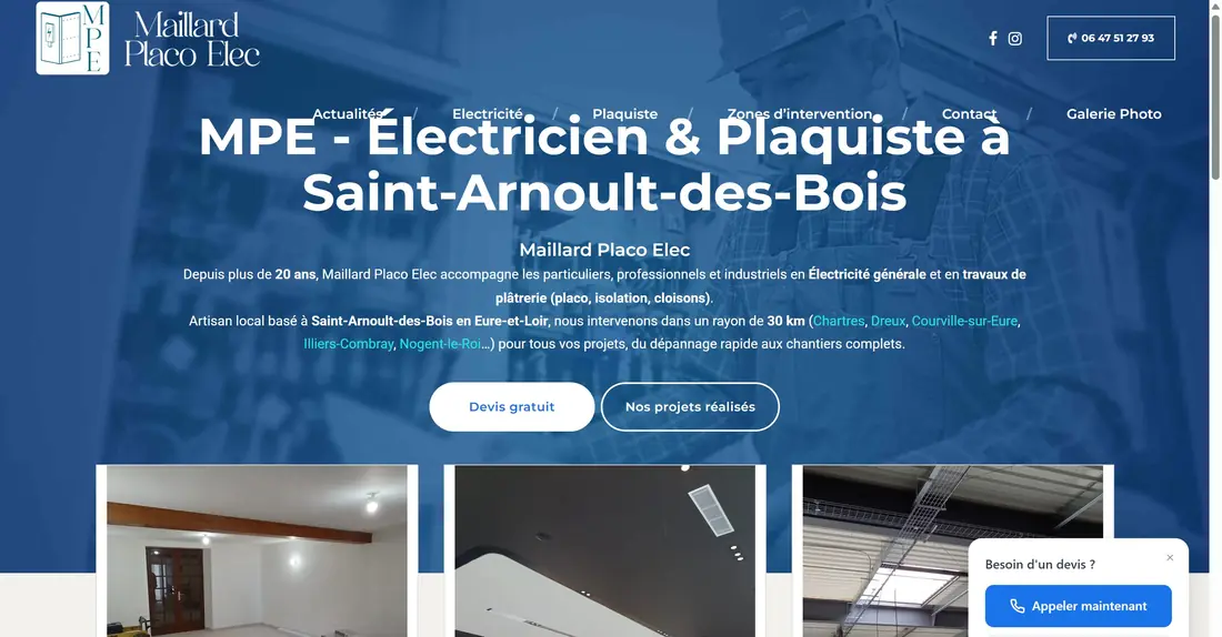 Site de Maillard Placo Elec, plaquiste électricien