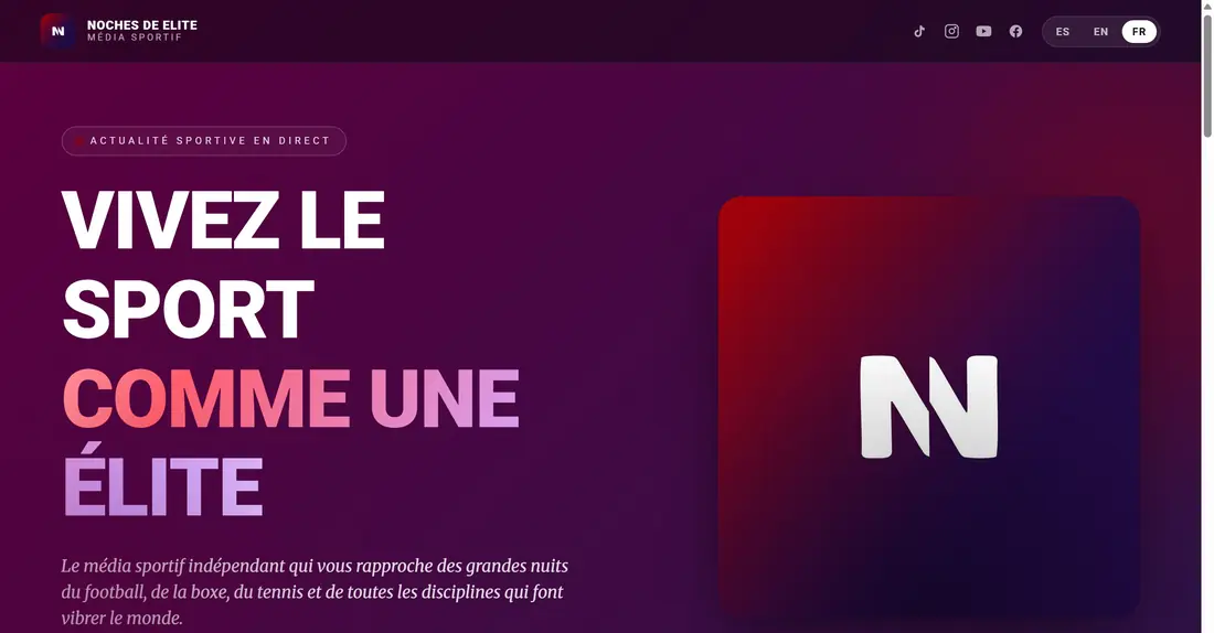 Site de Noches de Elite, evenementiel